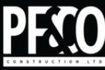 PF & Co Construction Ltd logo in bold white font on a black background.